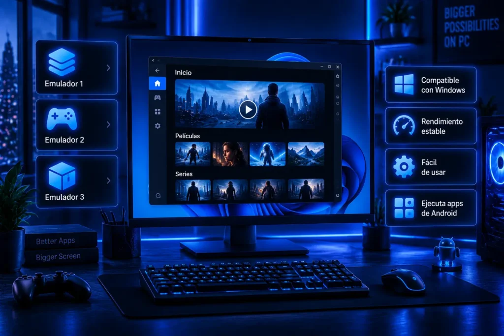 PC Emulador Android compatible con Windows para instalar Xuper TV en PC