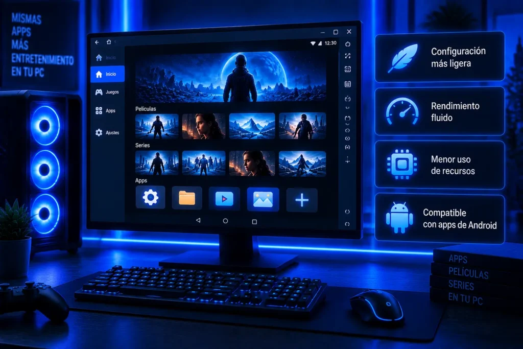 PC LDPlayer ejecutando Xuper TV en Windows con un emulador Android ligero